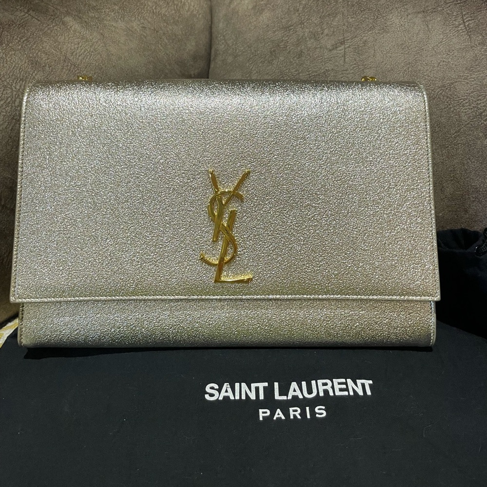 YSL  Kate metallic bag